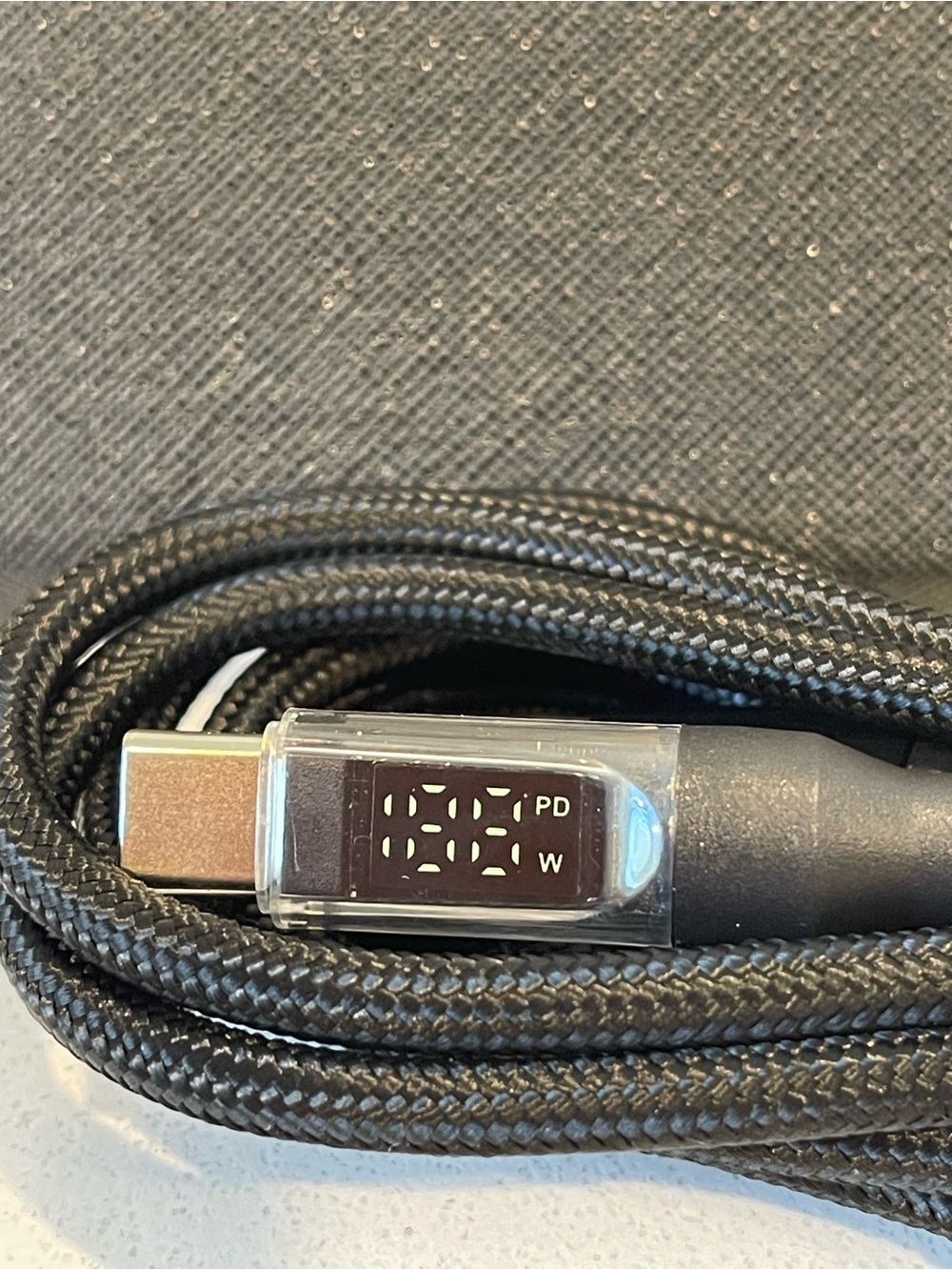 120W USB to Type C Fast Charging Cable - Black with PD Display